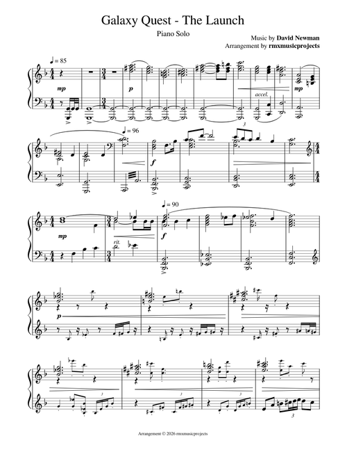 Galaxy Quest "The Launch" – David Newman (Piano Solo)