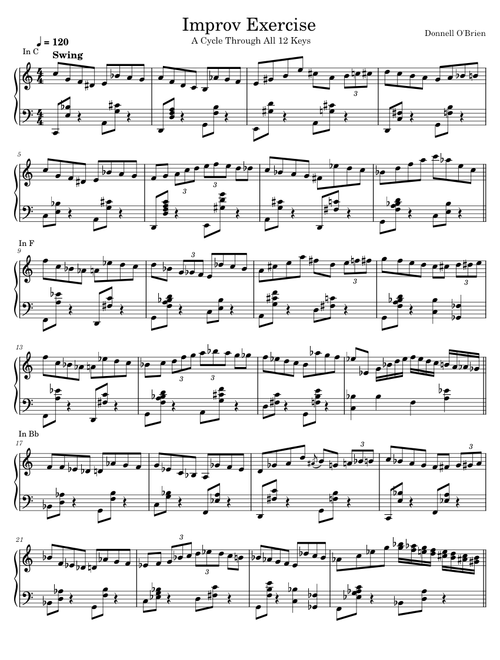 Improv Exercise Cycle Through All 12 Keys