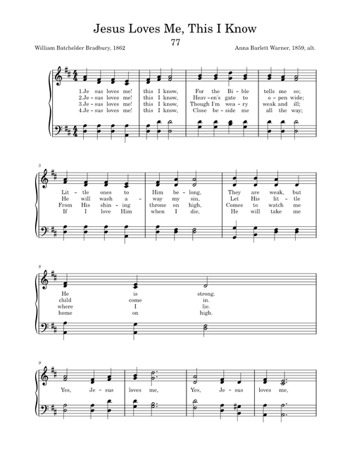 Jesus Loves Me, This I know – Anna Bartlett Warner