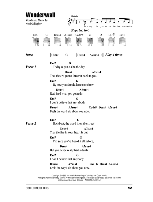Wonderwall - Oasis (Guitar Chords-Lyrics)