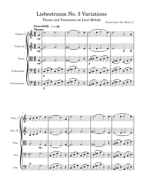 Liebestraum No. 3 in A♭Major – Franz Liszt Liebestraum No. 3 Variations