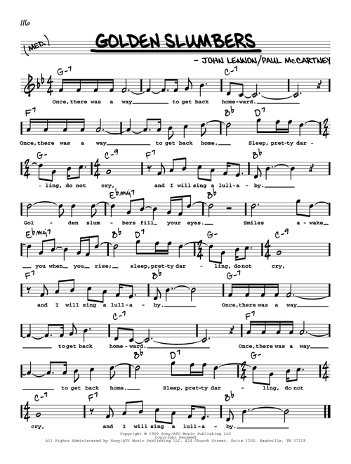 Golden Slumbers (High Voice) - The Beatles (Real Book - Melody-Chords-Lyrics)
