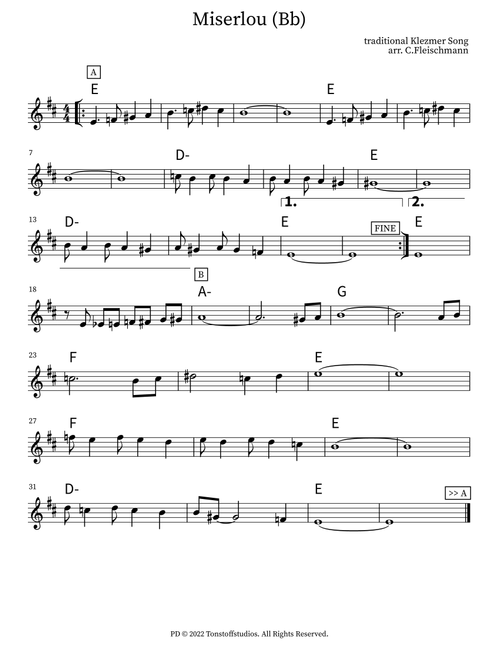 Miserlou (Arr. Christoph Fleischmann) - Oblivion - The Culture Clash Ensemble (Lead Sheet - Fake Book)
