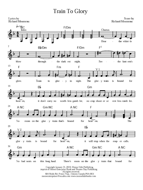 Train To Glory (Arr. Richard Mousseau) - Rick Moose (Lead Sheet - Fake Book)