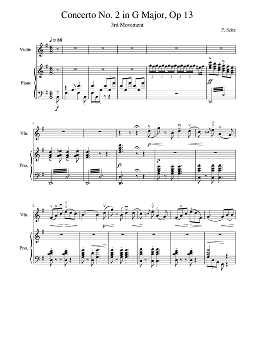 Seitz - Concerto No. 2 in G Major 3rd Movement, Op 13