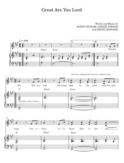 Great Are You Lord - Jason Ingram