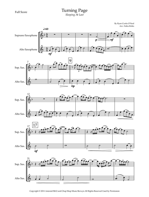 Turning Page (Arr. Fabio Britto) - Sleeping At Last (Instrumental Duet)