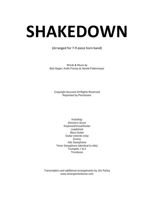 Shakedown (Arr. Jim Farley) - Bob Seger (Large Ensemble)