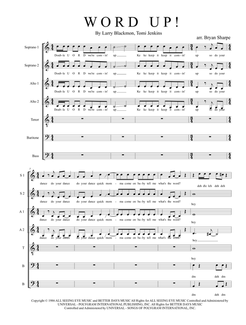 Word Up (Arr. Bryan Sharpe) - Cameo (Choral, SATB)