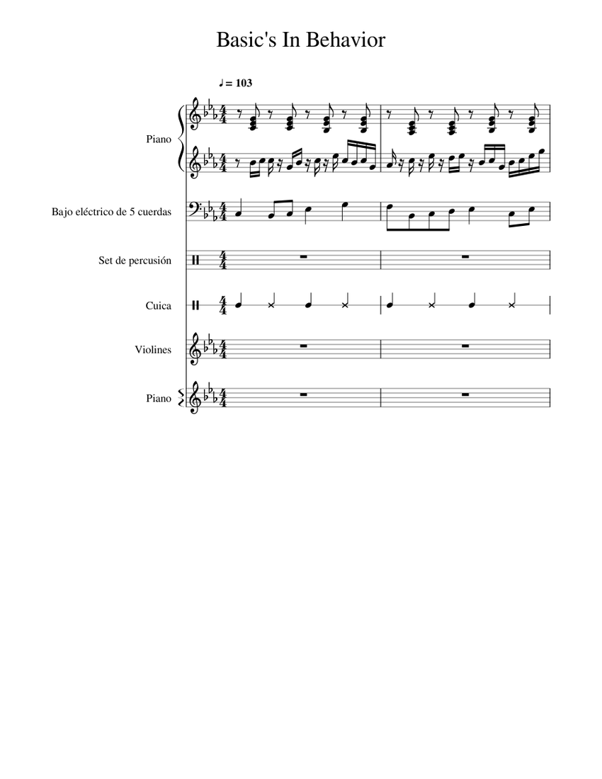 Basic's In Behavior Instrumental (Finished!) Sheet Music for Piano ...