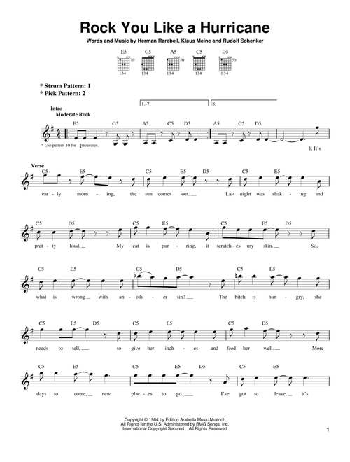 Rock You Like A Hurricane - Scorpions (Easy Guitar)