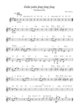 譜 輸入 ジャズアンサンブル ジャダ JaDa (Jazz) /Bob Carleton ／ (株)テーヌ商会 ジャ・ダ《輸入ジャズ楽譜》 \u2013 ロケットミュージック