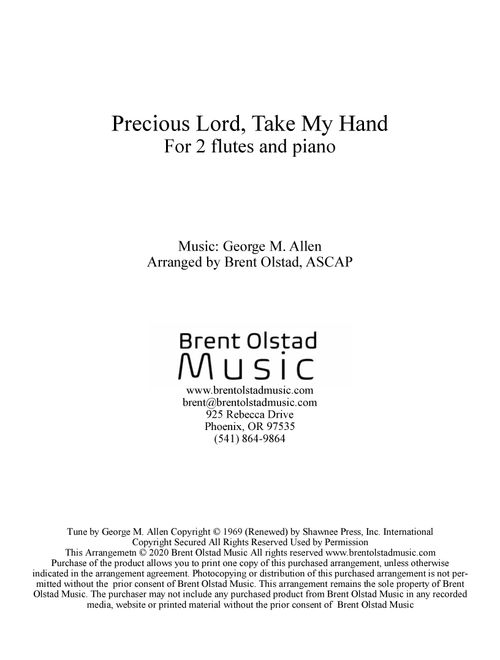 Precious Lord Take My Hand (Arr. Brent Olstad, ASCAP) - George Nelson Allen, Joyce Merman (Flute Duet)