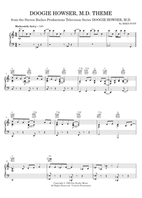 Free Doogie Howser, M.d. Theme by Mike Post, TV Theme Song sheet 