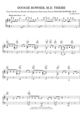 Free Doogie Howser, M.d. Theme by Mike Post, TV Theme Song sheet