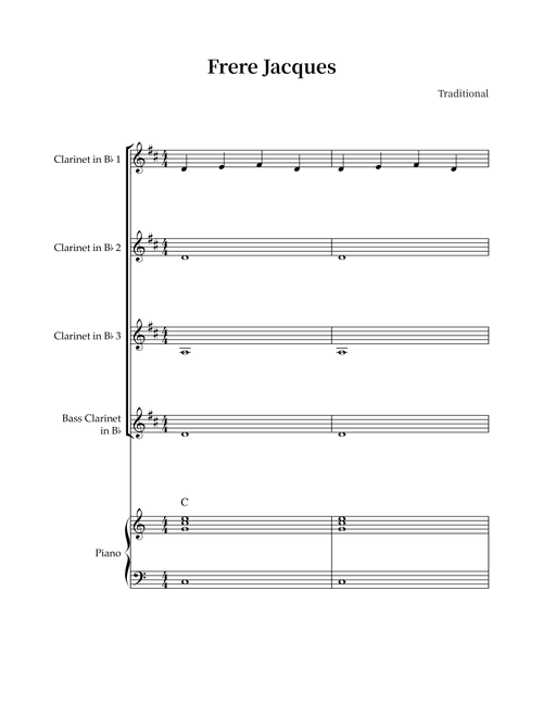 Frere Jacques (Are You Sleeping?) (Arr. Wesley S. SIlva) - Traditional (Woodwind Ensemble)