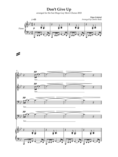 Don't Give Up (Arr. Charles Beale) - Peter Gabriel And Kate Bush (Choral, TTBB)