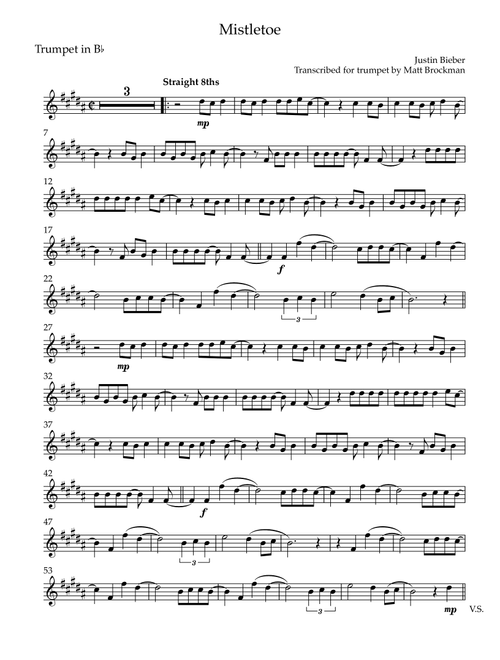Mistletoe (Arr. Matt Brockman) - Justin Bieber (Trumpet Solo)