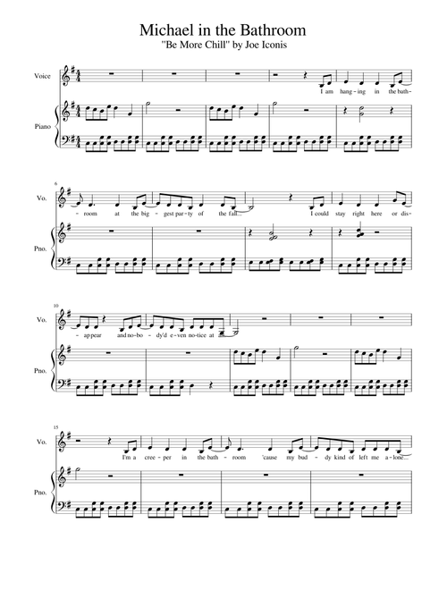 Michael in the Bathroom Piano Arrange Be More Chill