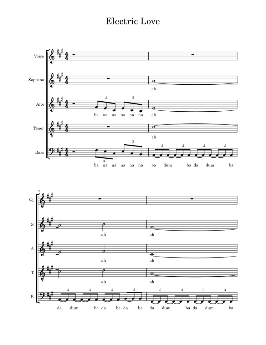 Electric love BØRNS ELECTRIC LOVE Sheet music for Soprano, Alto
