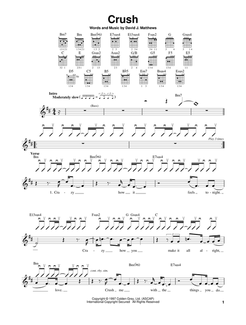 Crush - Dave Matthews Band (Easy Guitar)
