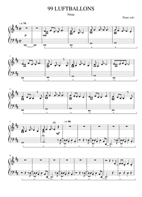 99 luftballons by Nena music | Download or print Musescore.com