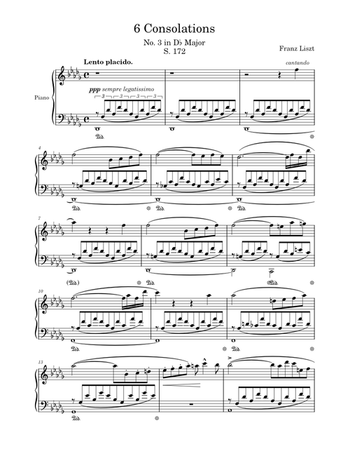 Consolation No. 3 - Franz Liszt (with MS4 Engraving)