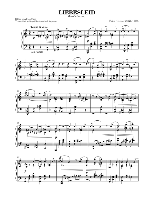 Liebesleid – F. Kreisler (arr. S. Rachmaninoff)