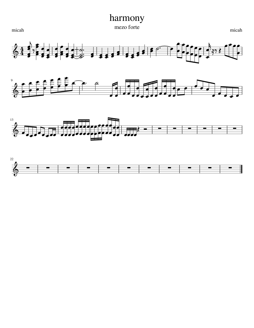 Harmony Sheet music for Piano (Solo)