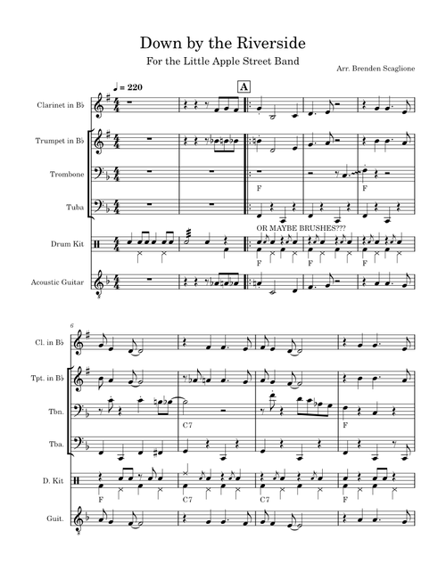 Down By The Riverside – For Trad Band