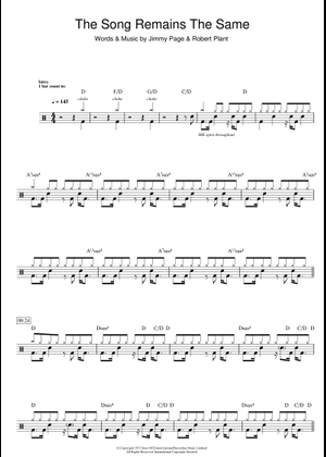 Play Official version of The song remains the same Sheet Music by