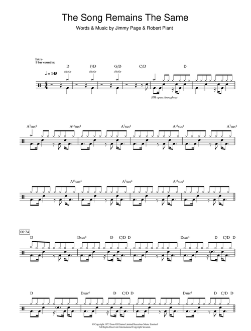 The Song Remains The Same - Led Zeppelin (Drums)