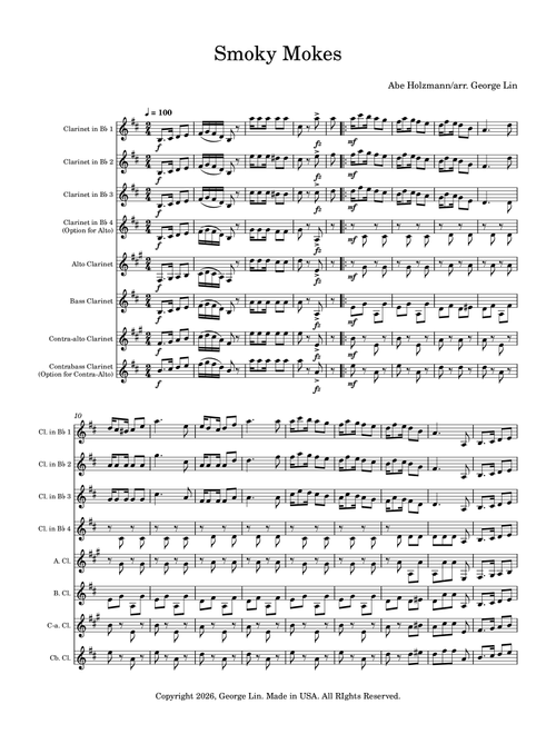 Smoky Mokes (Arr. George Lin) - Abe Holzmann (Woodwind Ensemble)