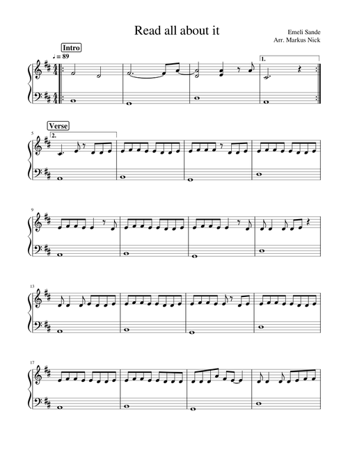 Read all about it - Emeli Sandé Beginner/Intermediate