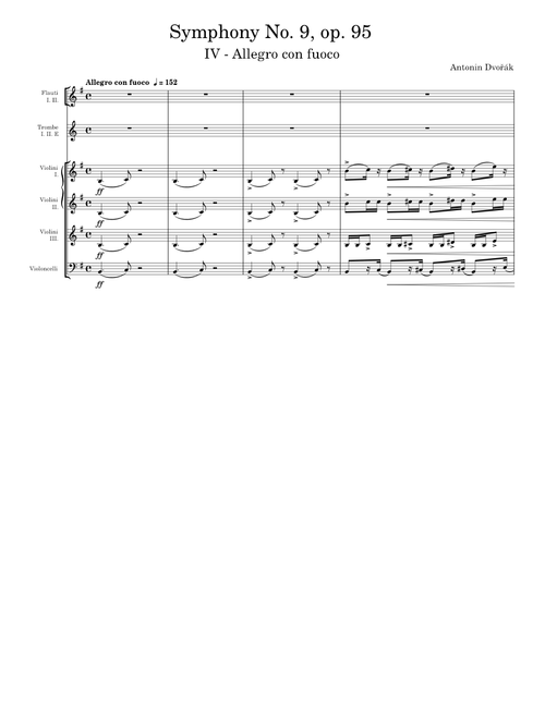 Symphony No.9 in E minor, Op.95; B 178, 'From the New World' Allegro con Fuoco – Antonín Dvořák Symphony No. 9, op. 95