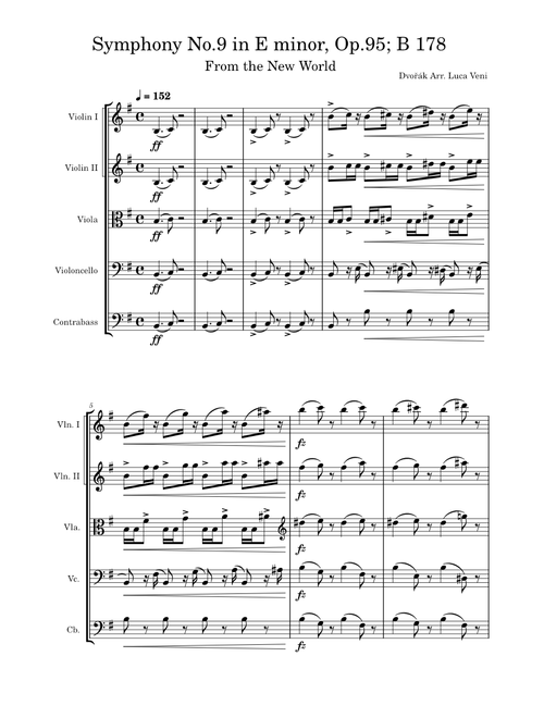 Symphony No.9 in E minor, Op.95; B 178, 'From the New World' Allegro con Fuoco – Antonín Dvořák