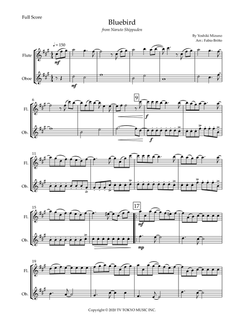 Ikimono Gakari's Blue Bird (Arr. Fabio Britto) - Yoshiki Mizuno (Instrumental Duet)