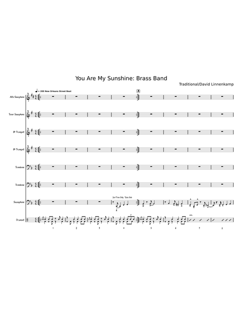 You Are My Sunshine: Brass Band