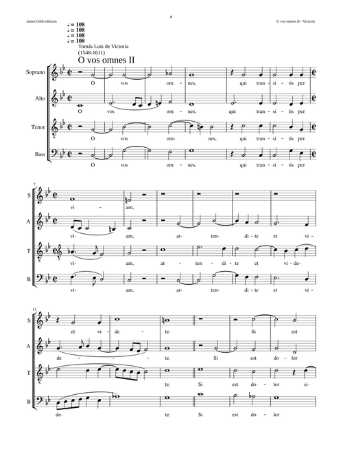O vos omnes (not to be confused with the 1572 setting for mixed voices) - Tomás Luis de Victoria