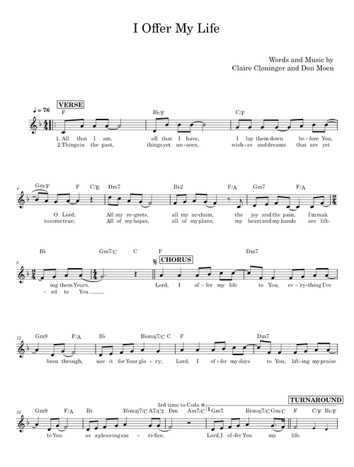 I Offer My Life - Có Chúa Dắt Chăn - Don Moen, Claire Cloninger