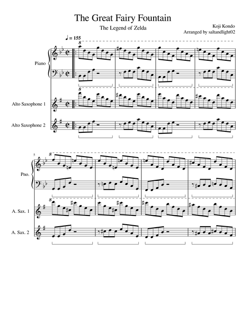 Great Fairy's Fountain - The Legend of Zelda: Ocarina of Time – Koji Kondo Great Fairy Fountain Theme with Alto Sax Duet