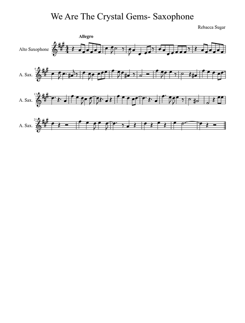 We Are The Crystal Gems- Saxophone