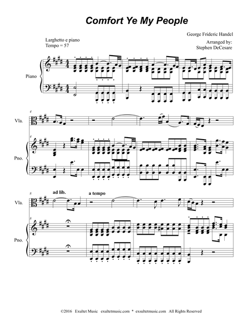 Comfort Ye My People (Viola and Piano) (Arr. Stephen DeCesare) (Viola and Piano)