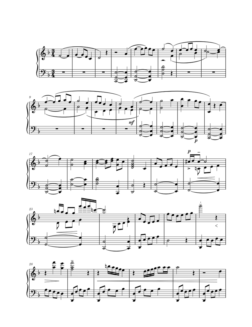 Redwall Theme Daniel Fernandez Sheet music for Piano (Solo