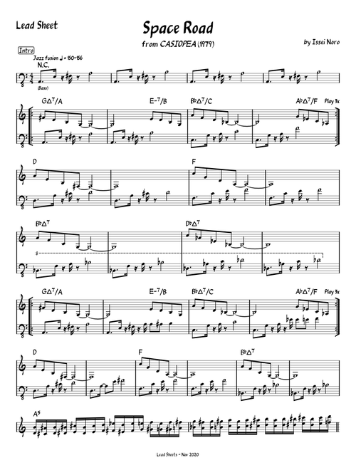 Space Road - Casiopea [lead sheet]