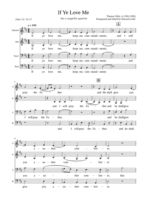 If Ye Love Me -- Thomas Tallis
