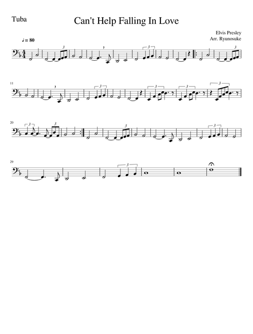 Can't Help Falling In Love (Tuba)