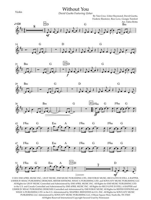 Without You (Arr. Fabio Britto) - David Guetta Featuring Usher (Violin Solo)