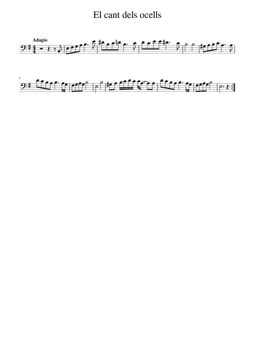 El cant dels ocells easy score