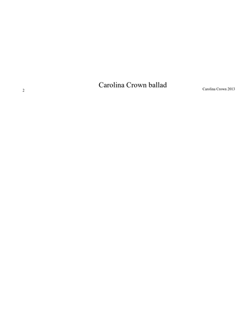 Carolina Crown ballad